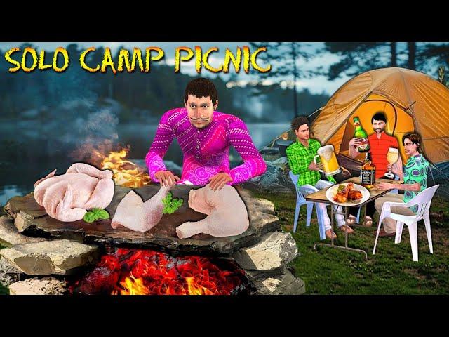 Solo Camp Picnic Tawa Bhaji Chicken Cooking on Rock Hindi Kahaniya Hindi Stories Hindi Moral Stories