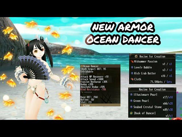 toram online - new craftable armor ocean dancer how to make it - yusagi