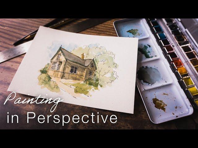 Watercolour and Pen | Drawing Houses in Perspective