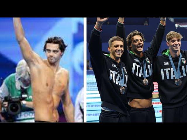 Italian Swimmer Thomas Ceccon accidentally Flashed his abs During the Medal Ceremony