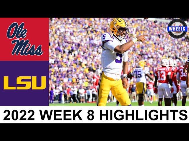 #7 Ole Miss vs LSU Highlights | College Football Week 8 | 2022 College Football Highlights