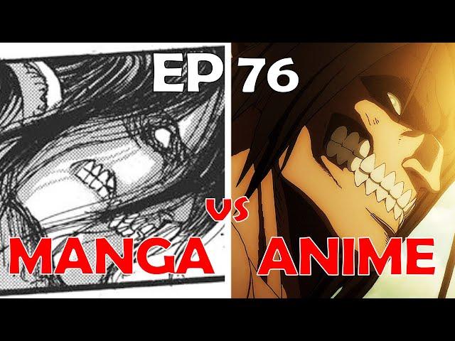 So, MAPPA'S MAJOR DIFFERENCES in Attack on Titan The Final Season Part 2 Episode 76 Anime vs Manga