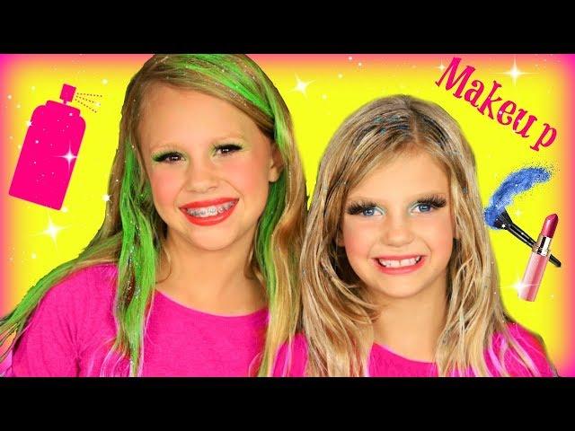 Silly Colorful Hair and Makeup Challenge Tutorial