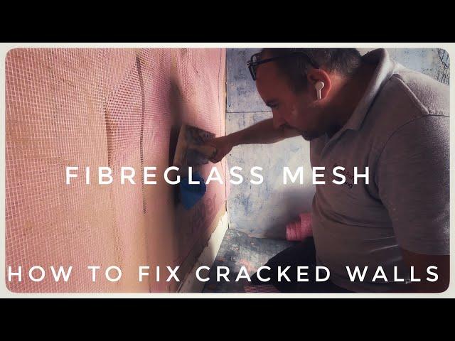 How to fix cracked walls. Using fibreglass mesh with plaster. Using the magic mix.