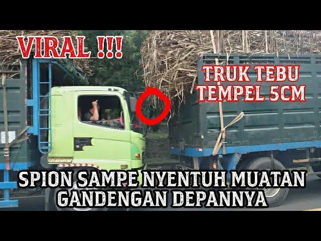 Viral!!! Tempel 5CM Truk Gandengan Muat Tebu di Jalur Lahor Karangakates