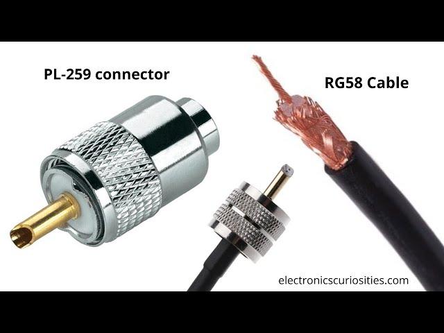 How to Connect PL259 connector to RG58 cable. PL259 Male coax UHF Connector crimp.