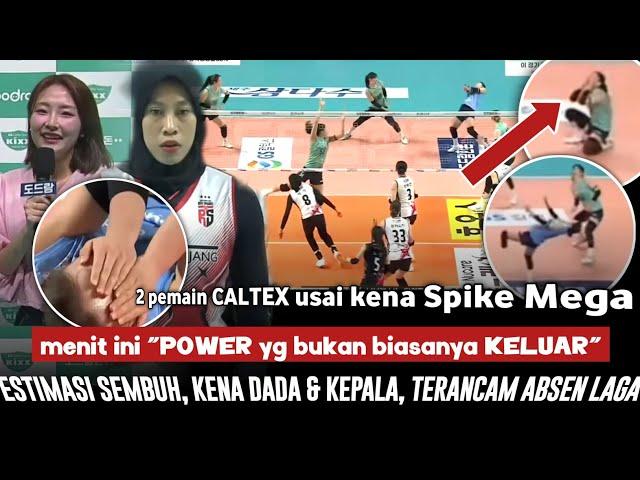 SEMBUH GAK !?Spike Mega Buat 2 Pemain Caltex Di Fisioterapi "lihat menit ini POWER Mega gak ngotak"