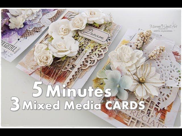 3 Cards in 5 Minutes  Mixed Media Cardmaking Tutorial  Maremi's Small Art 