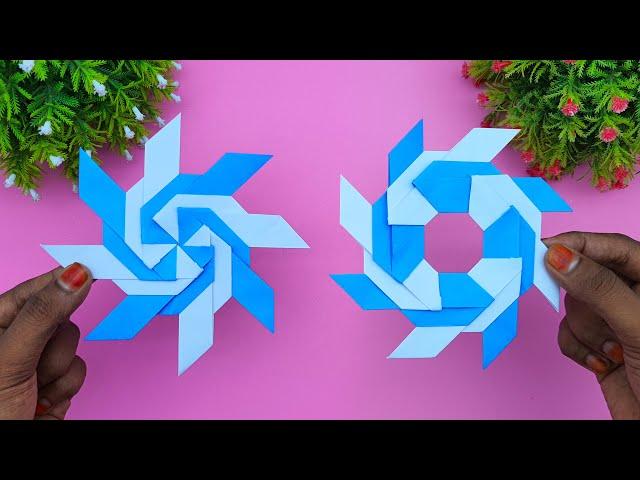 DIY Paper Antistress Toy Transformer | Moving Paper Toy Ninja Star | Handmade Paper Toy Ideas