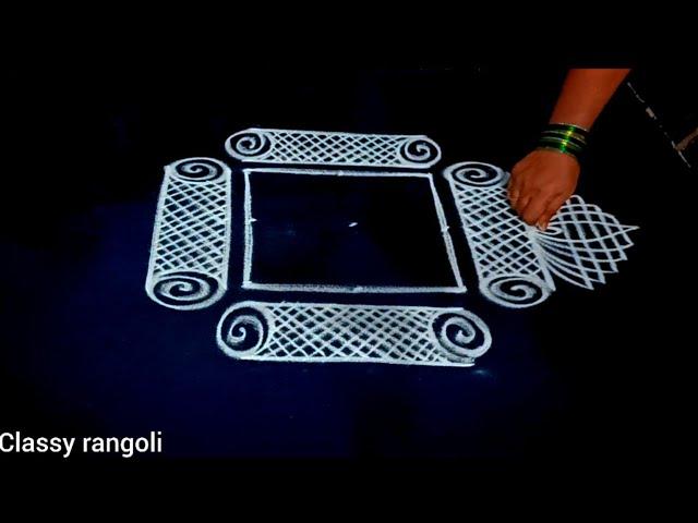 Traditional Friday Rangoli design  Beautiful padi kolam