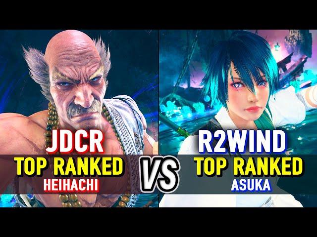 T8  JDCR (Top Ranked Heihachi) vs R2WIND (Top Ranked Asuka)  Tekken 8 High Level Gameplay