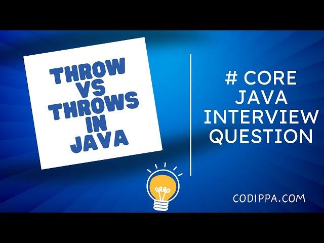 throw vs throws in java with real life example | Important Core java interview question