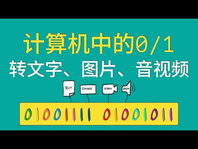 二進製0和1如何轉成計算機中的：文字、圖像、視頻、聲音 ？動畫解析，簡單易懂