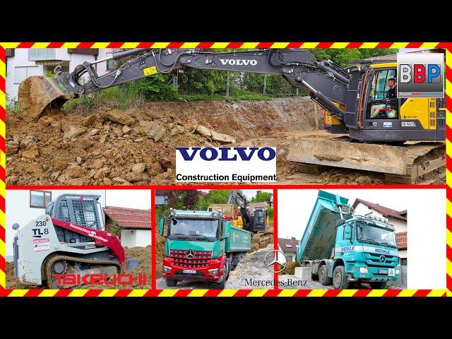 VOLVO ECR235EL, Takeuchi TL8, Mercedes Trucks, Winnenden & Burgstetten, 2024. #takeuchi #excavator