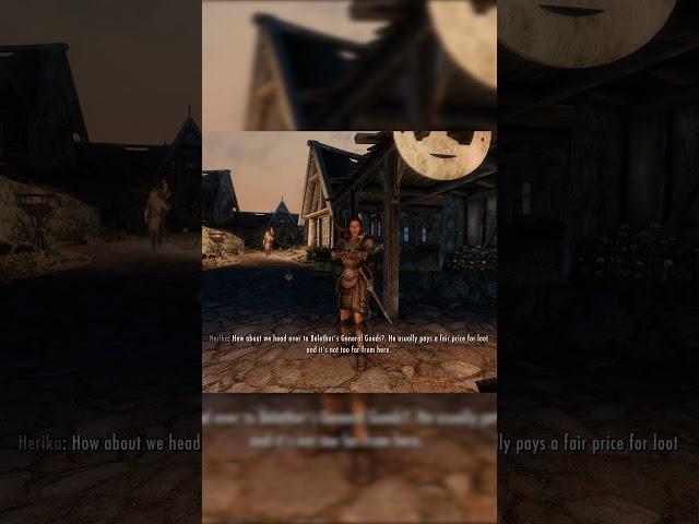 Herika (ChatGPT Skyrim Companion) walks to the store