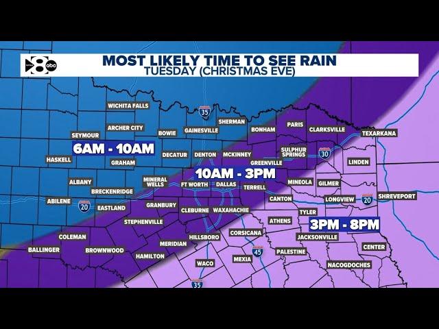 LIVE RADAR: Tracking Christmas Eve storms heading into DFW