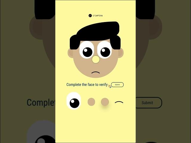 Complete the Face Puzzle CAPTCHA CSS Animation