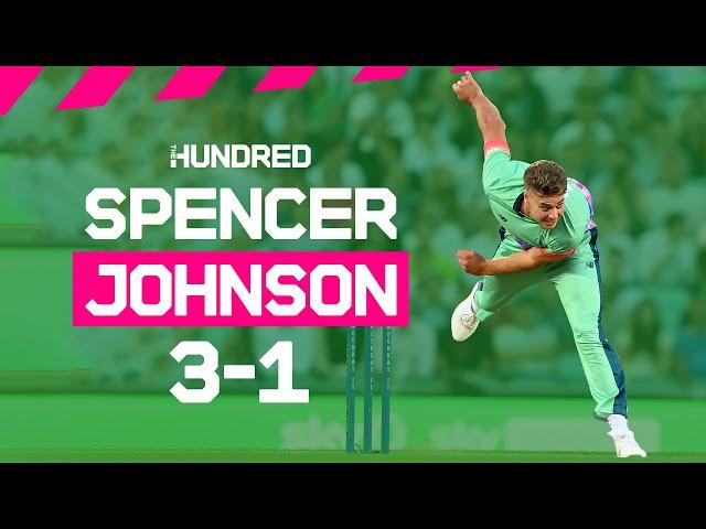  Incredible bowling performance | 1 run conceded from 20 balls! | Spencer Johnson's 3-1 on debut