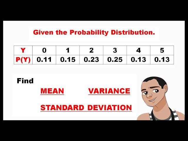 THE MEAN, VARIANCE AND STANDARD DEVIATION OF PROBABILITY DISTRIBUTION || STATISTICS AND PROBABILITY