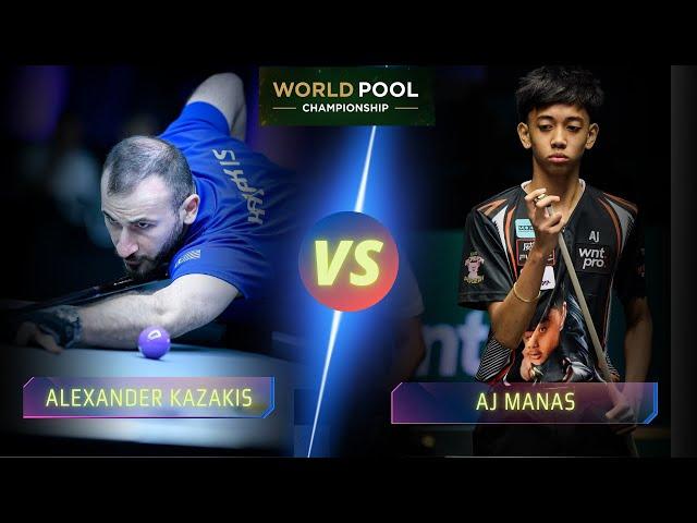 ALEXANDER KAZAKIS VS AJ MANAS | 2024 WORLD POOL CHAMPIONSHIP #billiards #9ballpool #highlights