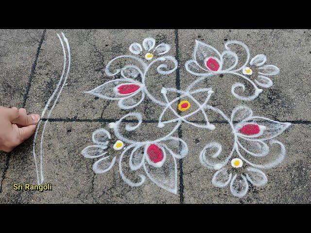 Dussehra 2024 Special rangoli designs | 4x2 Dots Navratri Muggulu | Diwali border rangoli designs