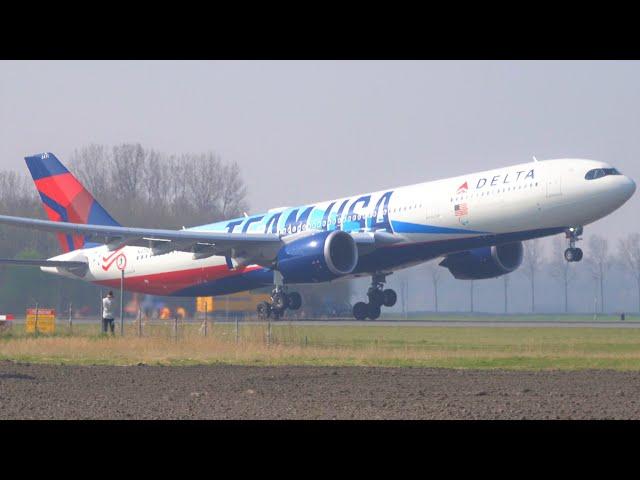 4K Amsterdam Schiphol Polderbaan HEAVY Departures A380 China Southern, Wamos Air And More!