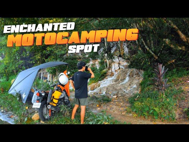 Raw Motocamping in a Waterfall