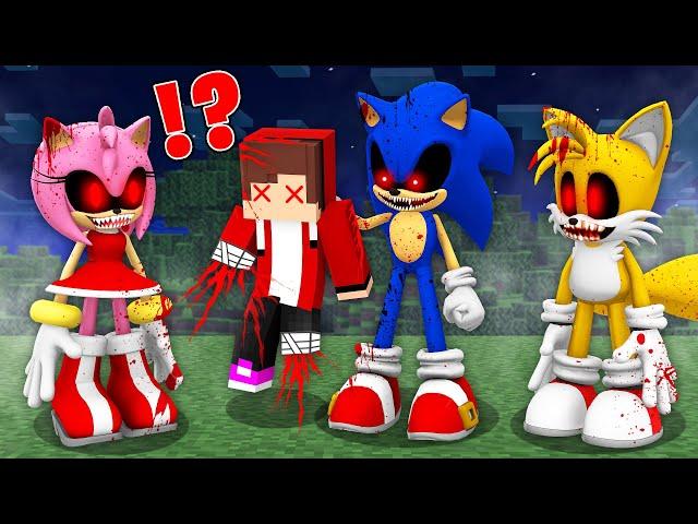 How JJ got Trapped by the SONIC.EXE AMY ROSE Tails EXE in Minecraft Challenge - Maizen JJ and Mikey
