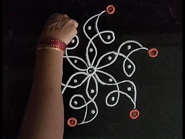 5x3 dots...... rangoli design ️#please_subscribe_my_channel 