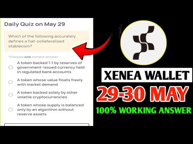 Xenea Wallet Quiz Answer 29 May |Xenea Wallet Daily Quiz 29 May |Xenea Wallet Voucher Code Today
