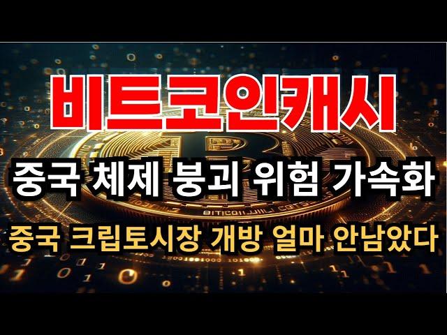 비트코인캐시 중국 체제 붕괴 위험 가속화 중국 크립토시장 개방 얼마 안남았다