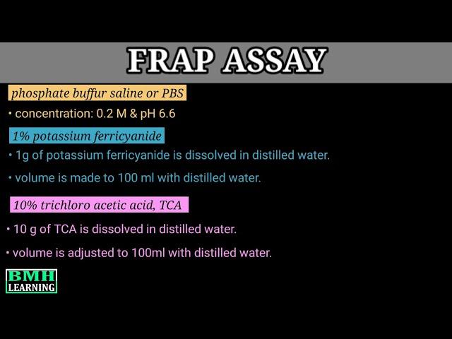 Ferric Reducing Antioxidant Power Assay | FRAP Assay | FRAP Assay For Antioxidant Activity |