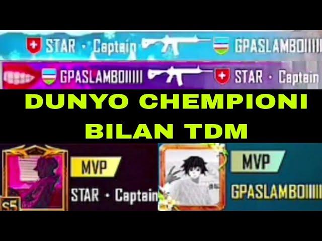 ASLAMBOI va STAR•CAPTAIN  TDM.Dunyo chempioni bilan daxshatli o'yin//PUBG MOBILE