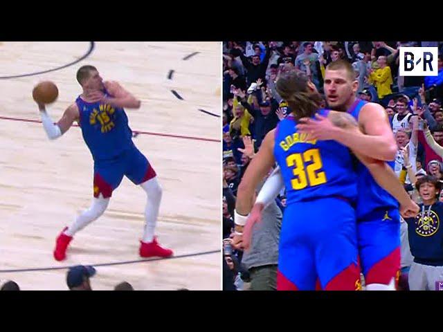 Nikola Jokic Hits One-Handed Heave From 3/4 Court 