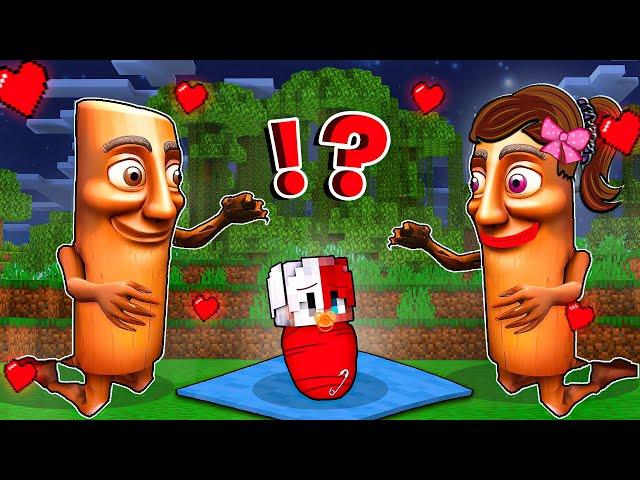 I Got Adopted By Italian Brainrot Tung Tung  Sahur In Minecraft !!