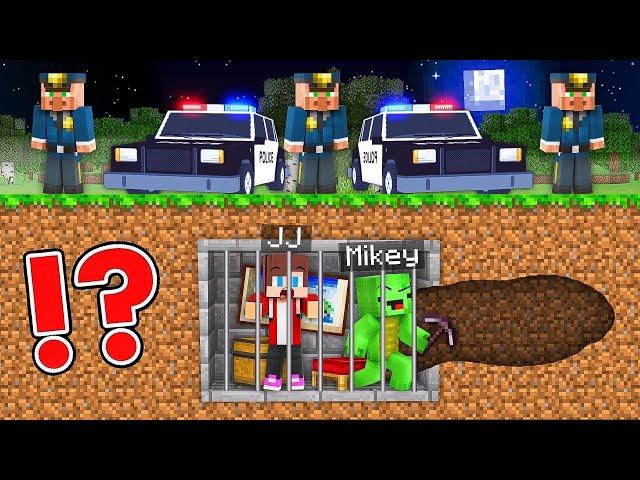 JJ and Mikey Escaped From the Underground Prison in Minecraft Challenge - Maizen JJ and Mikey