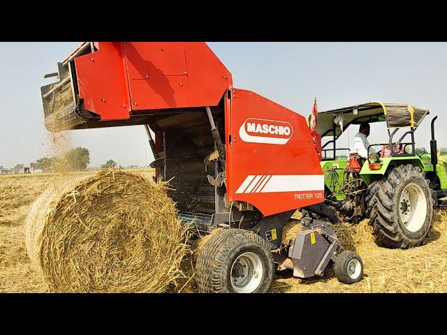 धान की पराली की गांठ बांधने वाली मशीन।Stubble burning।