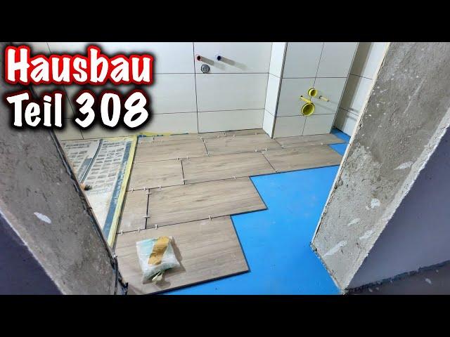 House construction part 308! (floor tiles guest toilet) ElektroM