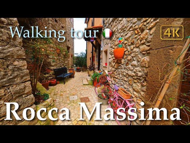 Rocca Massima (Lazio), Italy【Walking Tour】History in Subtitles - 4K