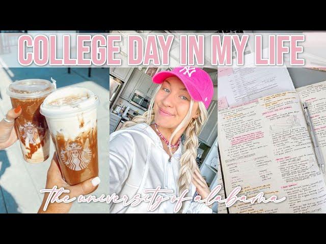 College Day In My Life! | Classes, Starbucks Run, Grocery Shopping, Haul | The University of Alabama