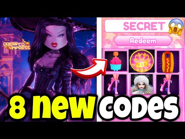 ALL 8 NEW *SECRET* CODES & *FREE* VIP IN DRESS TO IMPRESS - ROBLOX DTI CODES 