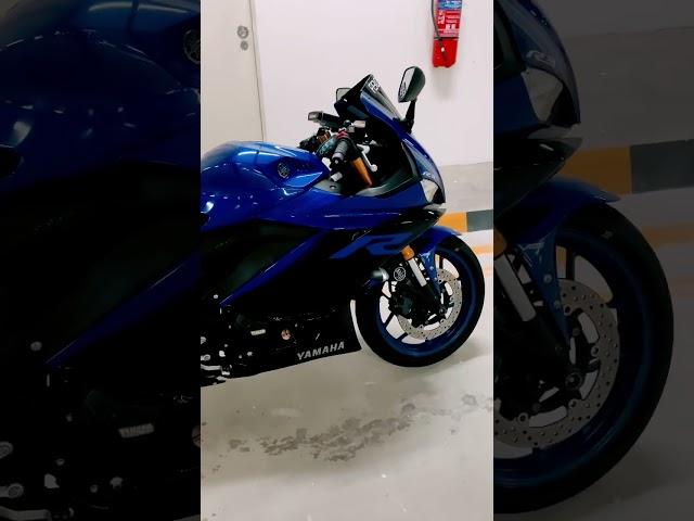 #YAMAHA R3# BLUE with Akrapovic Slip On Exhaust