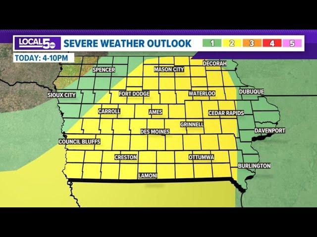 LIVE WEATHER FORECAST: Severe storms possible across Iowa tonight