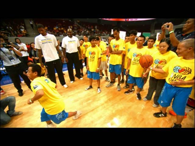 Special Olympics Basketball Player wows Pacers at NBA Cares Basketball Clinic