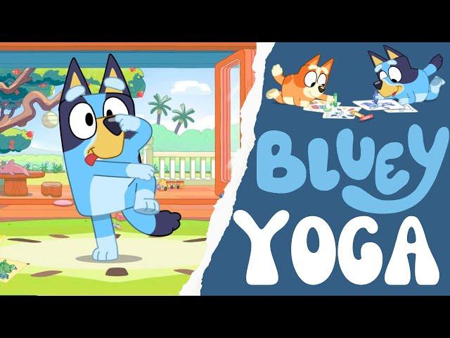 Bluey Yoga | Calming yoga for Kids | PE Cool Down | Brain Break