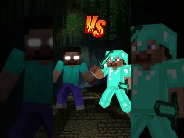 Herobrine vs Steve who is strongest! With God Skin? #minecraft #mcpe #shorts #viral #despacito #vs