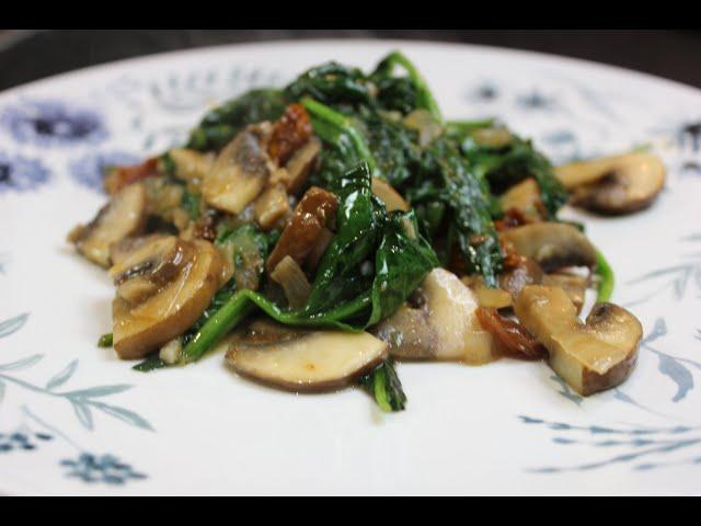 SPINACH alla Boscaiola. Easy and quick recipe.  #cookingwithfrancoandmarta#