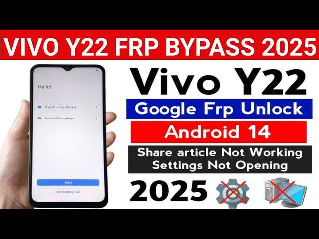 Vivo Y22 | Y22s Android 14 Frp Bypass Without Pc | Vivo (V2206/V2207) Google Account Bypass 2025