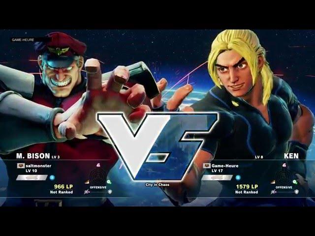 Street Fighter 5 Ken Game-Heure Perfect KO Final Beta SFV Top Tiers 1080P