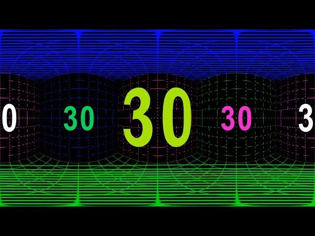 30 sec COUNTDOWN TIMER ( v 630 ) with VOICE 10 to 0 - 360 grad video VR